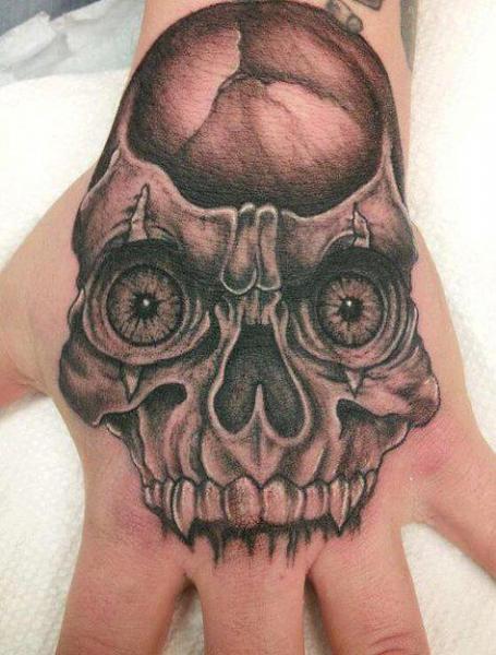 Skull Hand Mask Tattoo