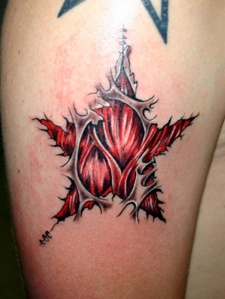 Arm Fantasy Star Tattoo by Art Line Tattoo
