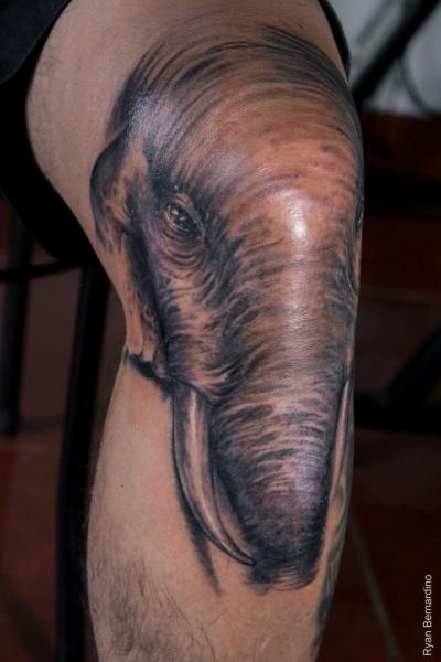  - tattoo-leg-realistic-elephant