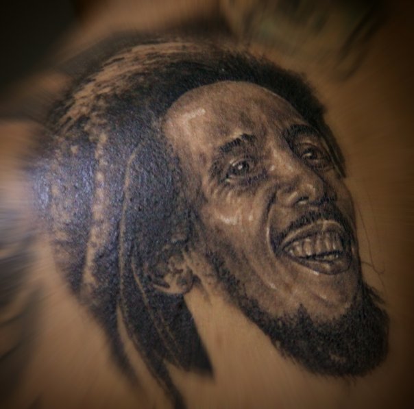 Realistic Bob Marley Tattoo by Ryan Bernardino - tattoo-realistic-bob-marley