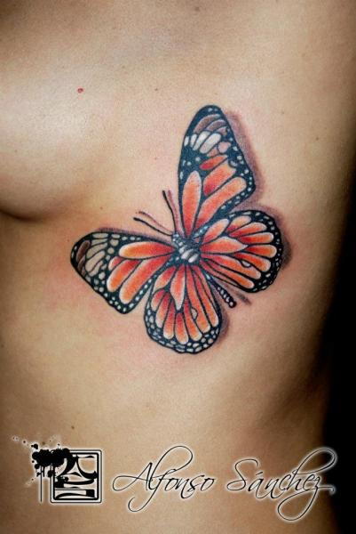 Side Butterfly Tattoo by Balinese Tattoo