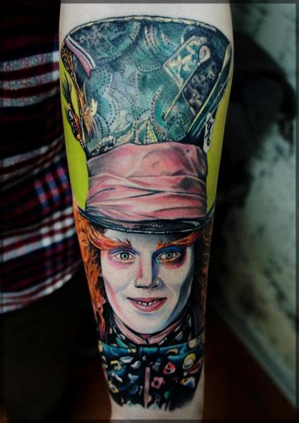 Portrait Realistic Johnny Depp Tattoo by Pavel Roch