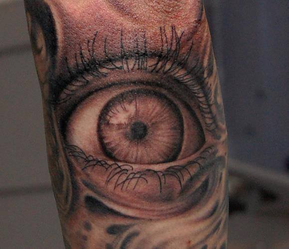 Arm Eye Tattoo by Pistolero Tattoo