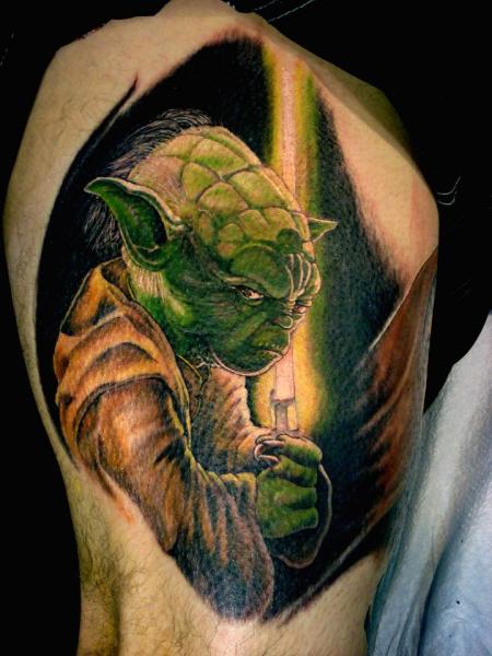 Arm Fantasy Yoda Tattoo by Tora Tattoo