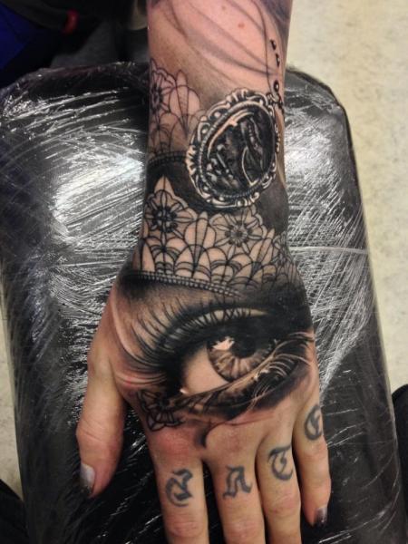 Arm Hand Eye Tattoo by Putka Tattoos