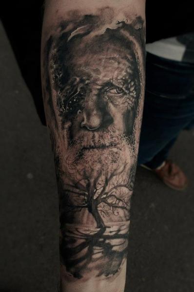 Arm Portrait Realistic Tree Tattoo by Matthew James