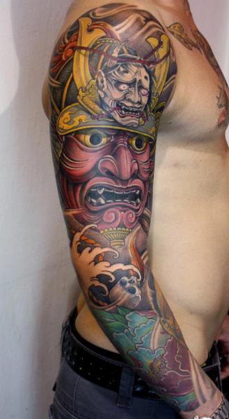 Arm Japanese Samurai Tattoo by Dirty Roses