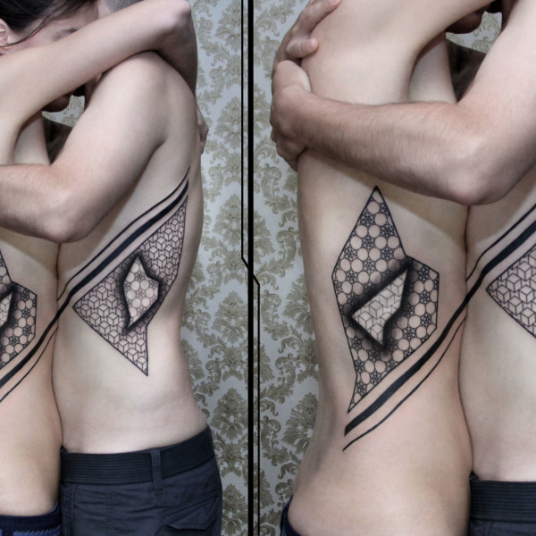 Couple tattoo: abstract