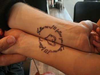 Text Couple Tattoo