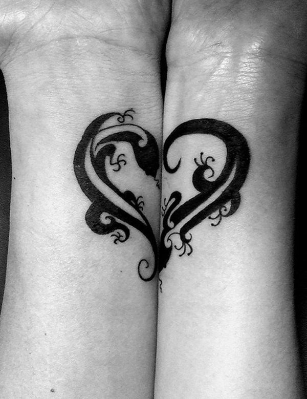 Couple tattoo: heart
