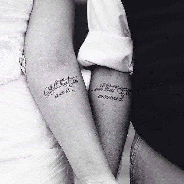 Couple tattoo: lettering