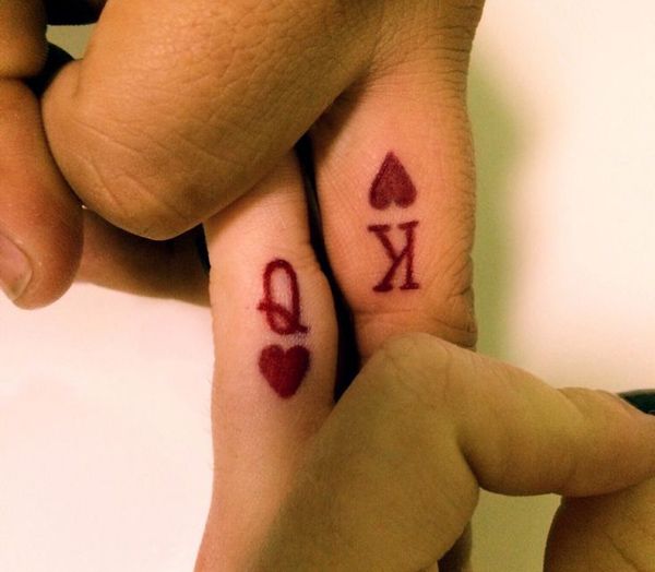 Couple tattoo: card