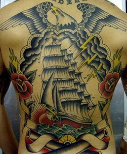 antiga tatuagem de navio