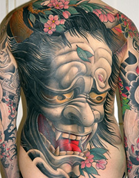 japoński tatuaż z demonem