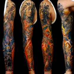 Native american Sleeve Tattoo 