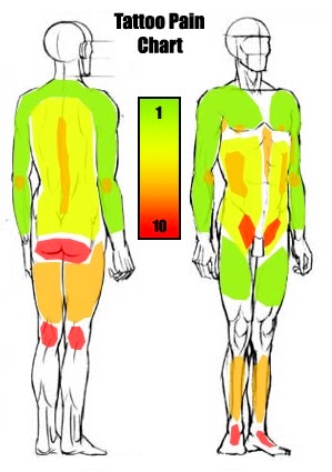 tattoo body part pain level