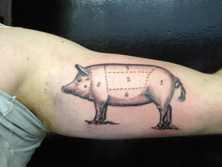 Arm Pig Tattoo by Diamond Jacks