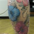 Calf Flower tattoo by Dna Tattoo