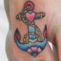 New School Finger Anker tattoo von Dragstrip Tattoos