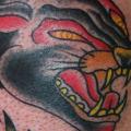 tatuaje Old School Pantera por Dragstrip Tattoos