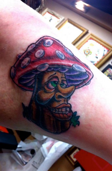 Arm Fantasy Mushroom Tattoo by Adrenaline Vancity