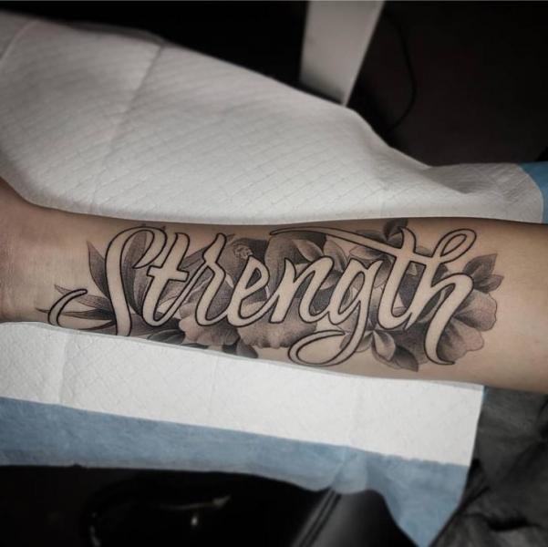 Arm Lettering Fonts Tattoo by Adrenaline Vancity