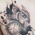 Clock Chest Owl tattoo by Adrenaline Vancity