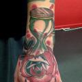 Old School Hand Clepsydra tattoo by Adrenaline Vancity