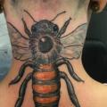 Neck Bee tattoo by Adrenaline Vancity