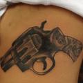 Realistic Side Gun tattoo by Adrenaline Vancity