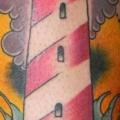 New School Lighthouse Leg tattoo by Hammersmith Tattoo