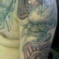 Shoulder Fantasy Demon tattoo by Sean Body Art