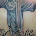 tatuaje Letras Espalda Jesús por Cake Happy Tattoo
