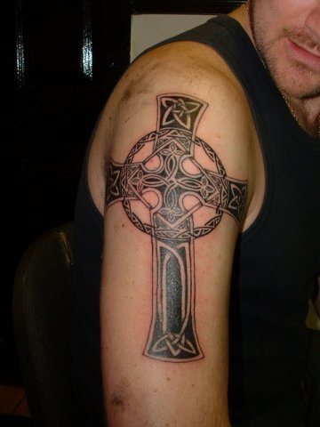 Shoulder Crux Celtic Tattoo by Wrexham Ink