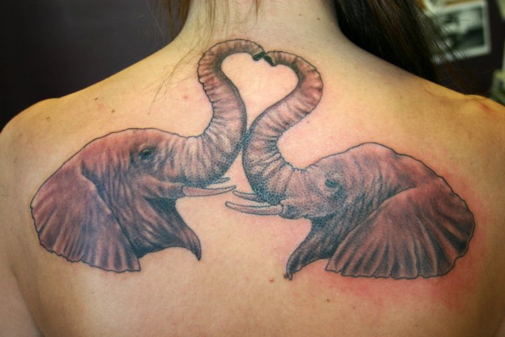 Back Elephant Tattoo by 46 and 2 Tattoo