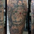 Shoulder Christs tattoo by Anchors Tattoo