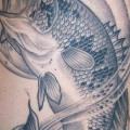 Side Japanese Carp tattoo by Anchors Tattoo