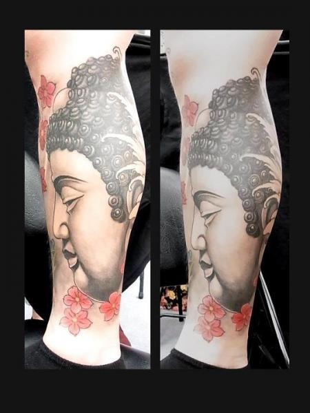 Leg Japanese Buddha Tattoo by Orient Soul