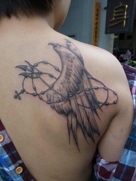 Shoulder Fantasy Wings Tattoo by Orient Soul