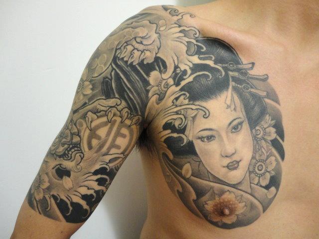 Shoulder Japanese Women Tattoo by Orient Soul