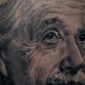 tatuaje Retrato Realista Einstein por Adam Barton
