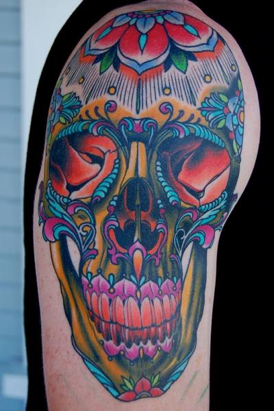 Tatuaggio Spalla Teschio di Adam Barton