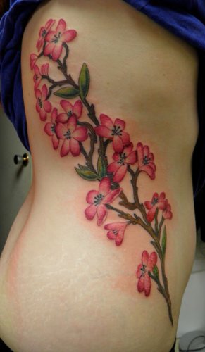 Blumen Seite Kirsche Tattoo von Adept Tattoo