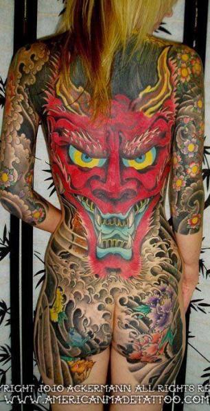Japanese Back Demon Tattoo by American Made Tattoo