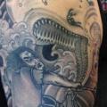 Shoulder Japanese Whale tattoo by American Made Tattoo