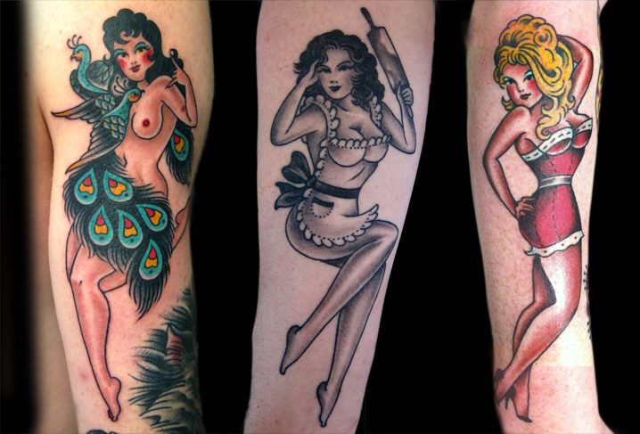 Tatuaje New School Pin-up por Artwork Rebels