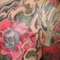 Chest Japanese Skull tattoo by Burning Monk Tattoo