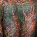 tatuaggio Spalla Giapponesi Draghi di Burning Monk Tattoo