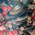 Realistic Flower Bird tattoo by Black 13 Tattoo