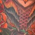 Shoulder Old School Owl tattoo by Black Cat Tattoos